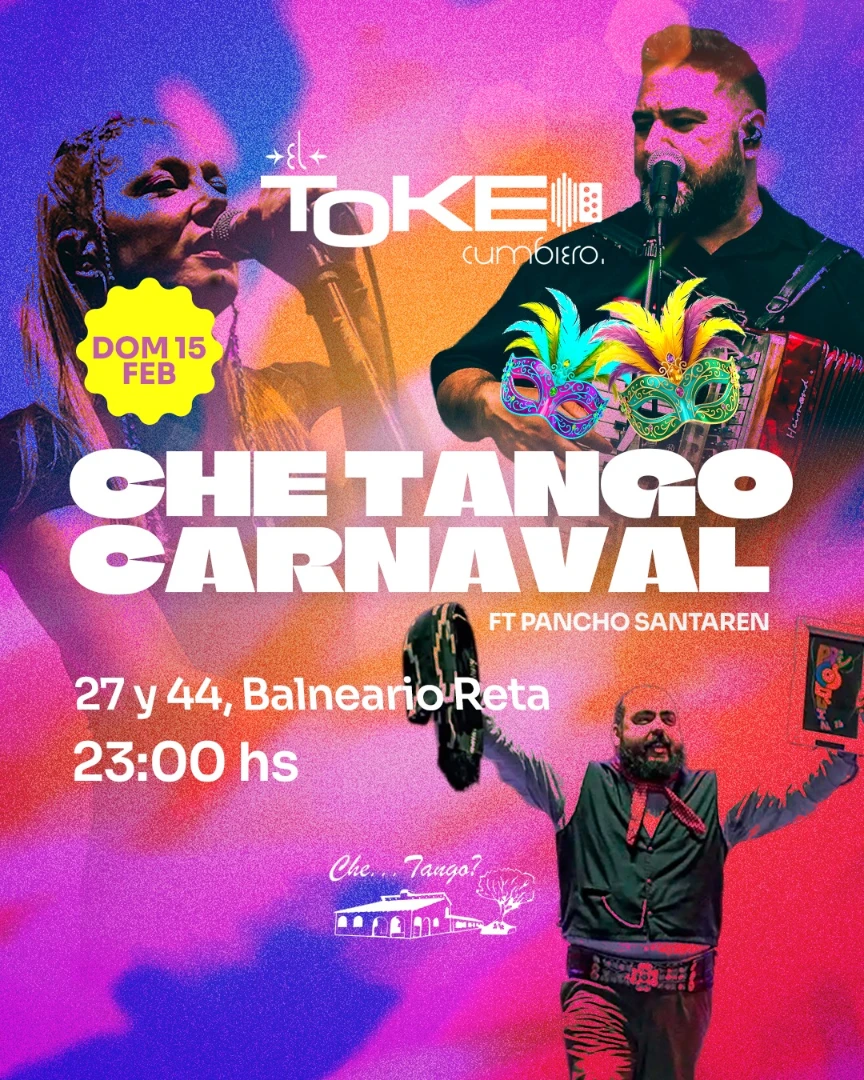 Fotografía colorida con el Toke cumbiero y Pancho Santarén