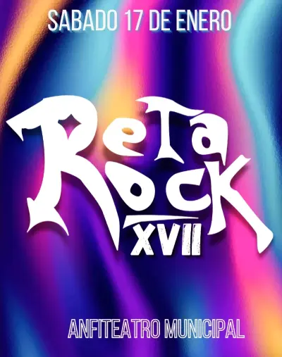 Logo del Reta Rock, junto con la fecha del próximo evento: 17 de enero de 2026